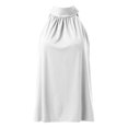 thumbnail image 5 of HBFAGFB Hauts pour Femmes Dames Simple Col Suspendu Lacé Sans Manches Gilet Vêtements Mode Blanc Taille m, 5 of 5