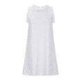 thumbnail image 4 of zanvin Robes d'Invitée de Mariage pour Femmes, Robe d'Été Unie pour Femmes Style Frais Couleur Unie Débardeur en Dentelle Brodée à Col Rond, 4 of 5
