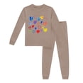 thumbnail image 1 of WEIYLL Ensembles de Tenues pour Filles Pyjamas à Manches Longues Imprimés Hauts et Pantalons Khaki Rentrée des Classes Tenues d'Automne Taille 2-3, 1 of 2