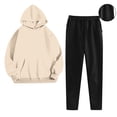 thumbnail image 4 of Yuyuzo 2 Pcs Pantalons de Survêtement pour Femmes Taille Haute Joggers à Cordon Bas Resserré Pantalons de Course Actifs avec Poches, 4 of 7