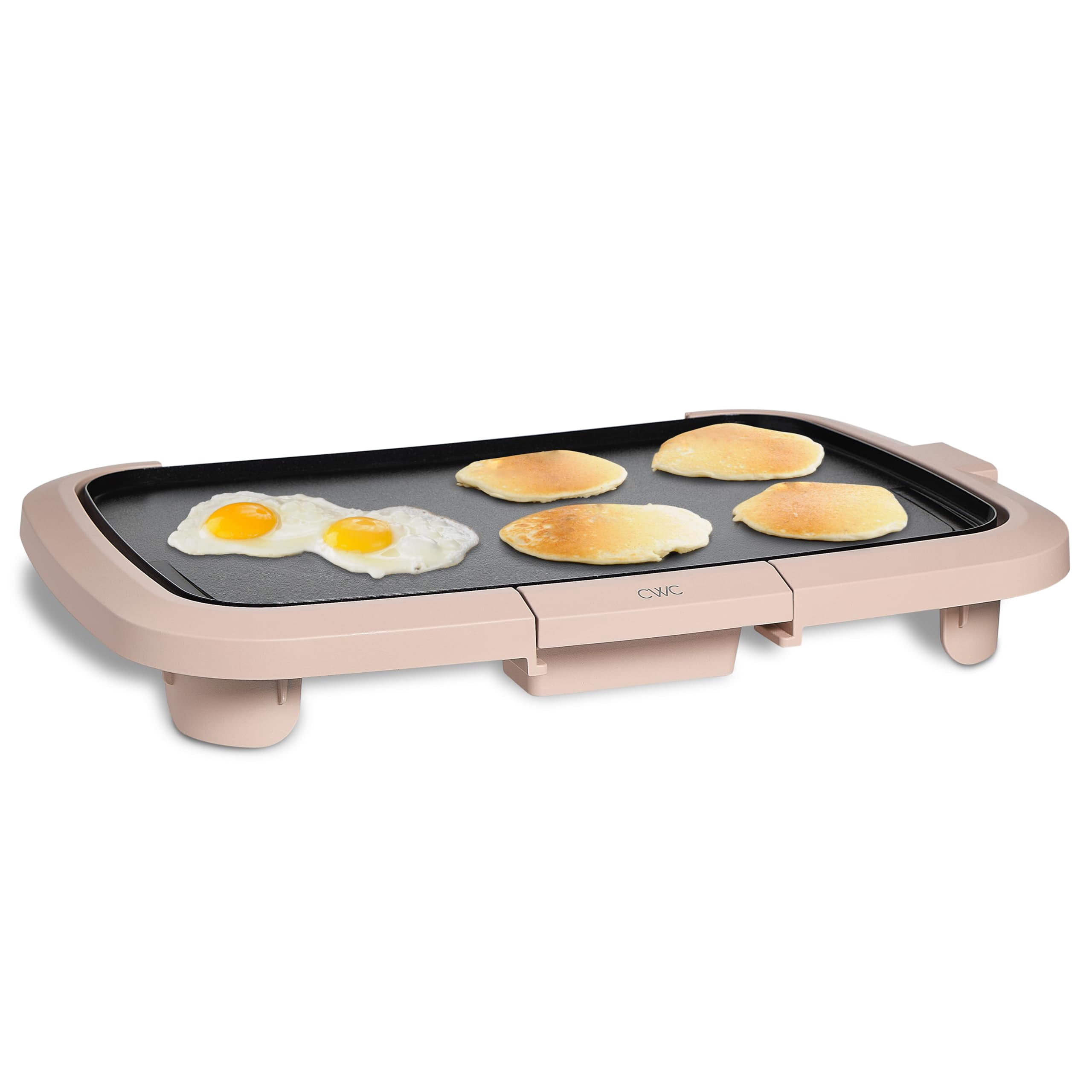 COOK WITH COLOR Electric Griddle 1200W, Nonstick Surface for Pancakes, Burgers, Eggs & More, Removable Temperature Control, Slide-Out Drip Tray, 10"