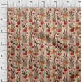 thumbnail image 3 of oneOone Cotton Cambric Red Fabric Floral Retro Sewing Craft Projects Fabric Prints By Yard 56 Inch Wide, 3 of 5