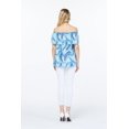 thumbnail image 3 of Women's Hawaiian Off-Shoulder Ruffle Muumuu Top in Simply Blue Leaf S, 3 of 5