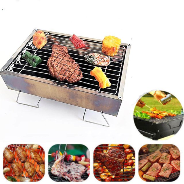 serony Multi-function Charcoal Grills Portable Stainless Steel Barbecue Grilling Machine Mini Grill for Home Garden