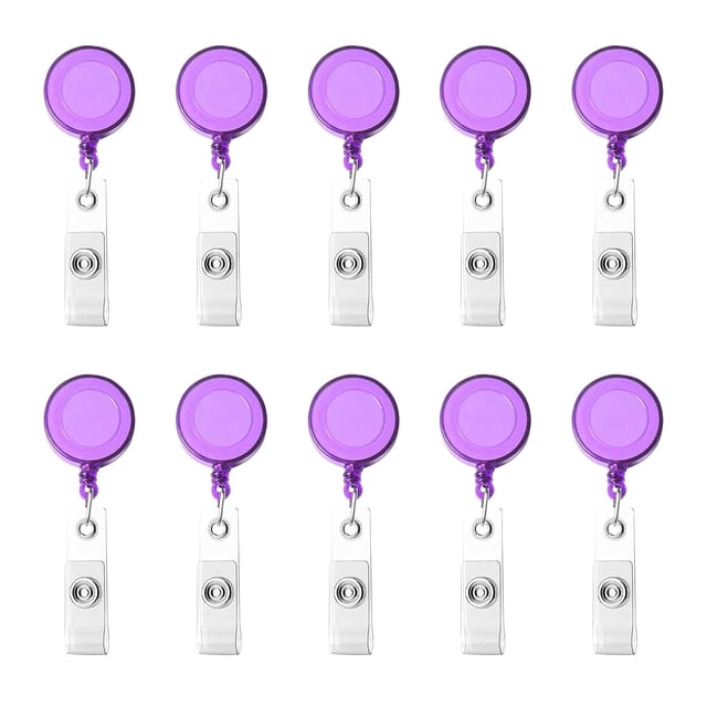 Leutsin 10Pc Retractable Badge Holder Badge Holder Scroll ID Card Holder 10 Colors
