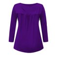 thumbnail image 5 of Yuyuzo Womens Fall Shirts Long Sleeve Casual Scoop Neck Buttons Ruffled Tunic Tops Flowy Blouses, 5 of 5