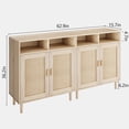 thumbnail image 2 of Ensemble de 2 Buffets en Rotin, Bahut de Cuisine avec Rangement, Armoire de Bar à Café d'Accent, Table Console Moderne pour Cuisine, Salle à Manger, Entrée, Salon, 2 of 9