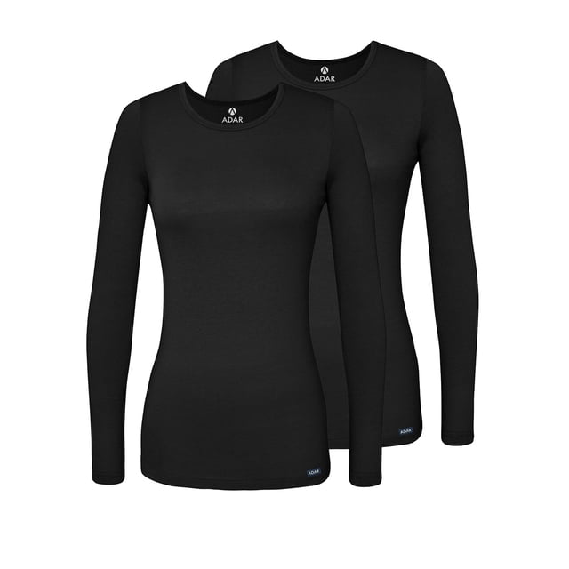 Adar sous-Couches pour Femmes, Lot de 2 - T-Shirt de sous-Couche à Manches Longues Confortable