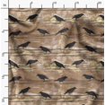 thumbnail image 2 of Soimoi Brown Poly Georgette Fabric Crow Bird Decor Fabric Printed BTY 42 Inch Wide, 2 of 6