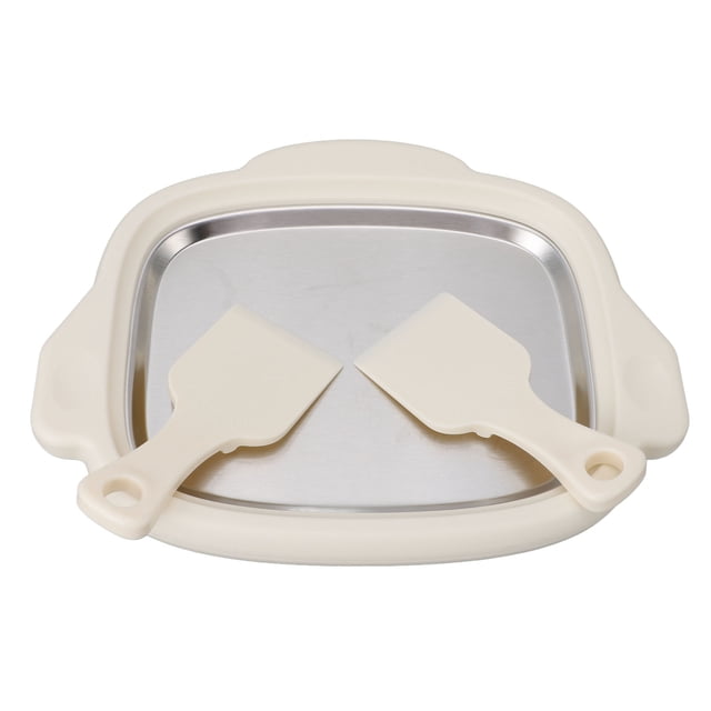 Machine de Brassage et de Friture de Crème Glacée avec 2 Pelles, Plaque en Acier Inoxydable 304, Machine à Crème Glacée Roulée, Machine à Yogourt Frit pour la Maison