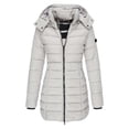 thumbnail image 1 of 2025 Veste Matelassée Chaude en Coton à Fermeture Éclair Complète pour Femmes, Couleur Unie, Décontractée, Veste Hunker Down, Longue, Coupe Ajustée, Capuche en Coton pour Femmes, Rembourrée, 1 of 2