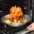 thumbnail image 2 of Stainless Steel Chicken Roaster with Removable Rack, Even Heating Grill Pan for Turkey and BBQ, Portable Outdoor Picnic Cooking Tool, Durable and Easy to Clean, 2 of 9