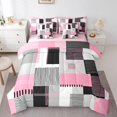 thumbnail image 1 of Erosebridal Geometric Stripe Bedding Sets Twin Size,Rectangle Lines Comforter Sets with Sheets,Patchwork Decor,Reversible,7pcs, 1 of 5