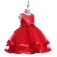 thumbnail image 3 of Robes Fille Robe Formelle Fille Robe Rouge Filles Filles Robe pour Occasions Spéciales Robes de Pâques pour Tout-Petites Mode Filles, 3 of 6