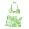 thumbnail image 2 of CEHVOM Ladies Three-piece Bikini Three-piece Short Skirt With Chest Pad Without Underwire, 2 of 4