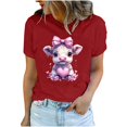 thumbnail image 2 of Meichang T-Shirts Graphiques pour Femmes, T-Shirts de la Saint-Valentin, Imprimé Amour Doux, Manches Courtes, Col Rond, Chandail Ample, Hauts de Vacances Décontractés, 2 of 5