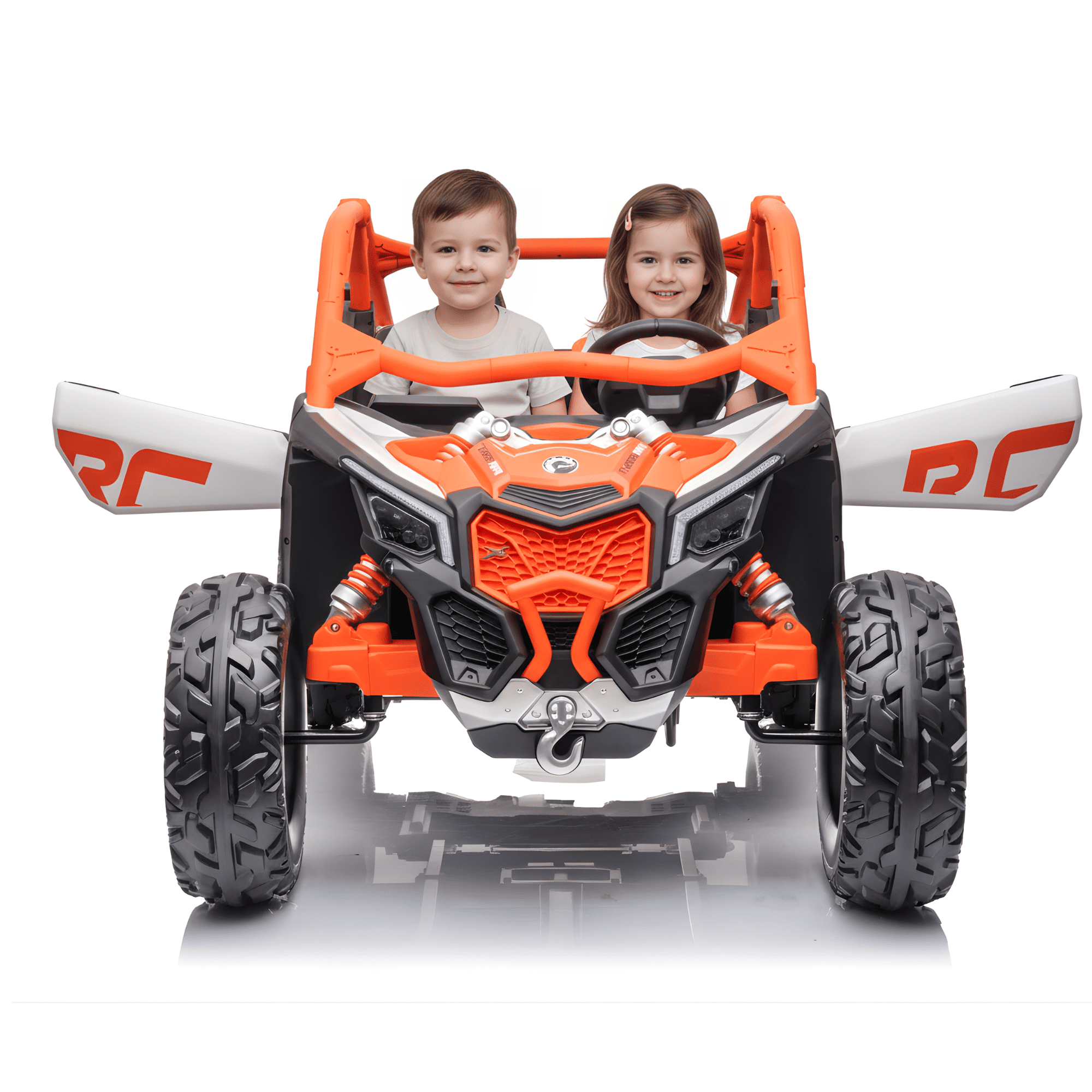 Kids VIP 2x24 V Can-Am Maverick RS 2 Places 4x4 Auto UTV Buggy avec Roues en Caoutchouc, Musique et Télécommande