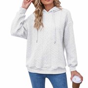 Amzcrzy Hoodies for Women Long Sleeve Shirts for Women Women's Fashion Solid Lace Up Long Sleeve Hooded Sweater Hoodies Pullover Hoodie Women's Sweatshirts and Hoodies Basic Hoodie L