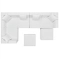 thumbnail image 3 of Modway Saybrook 7-Piece Patio Fabric Upholstered Sectional Sofa in White, 3 of 6
