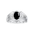 thumbnail image 1 of RYLOS Men's Rings Sterling Silver Rings Classic Designer Style 9X7MM Oval Gemstone &  Diamond Ring Cabochon Onyx October Birthstone Rings For Men Size 9, 1 of 7