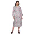 thumbnail image 1 of Moomaya Printed Long Robe With Pockets Cotton Bride Getting Ready Dress, 1 of 6