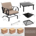 thumbnail image 2 of Gymax 5PCS Cushioned Patio Dining Set Heavy-Duty Rocking Chairs with 4-in-1 Fire Pit Table, 2 of 7