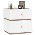 thumbnail image 1 of Costway Table de Chevet Moderne 1 PCS à 2 Tiroirs avec Rangement Bord Surélevé pour Salon, 1 of 9