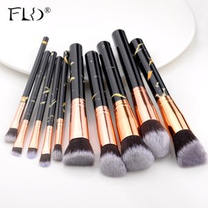 FLD 5/15Pcs Brosses de maquillage Ensemble d'outils Cosmétiques Poudre Eye Shadow Foundation Blush Blending Beauty Make Up Brosse