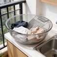 thumbnail image 4 of Grey Plastic Laundry Basin With Rubbing Board Multifunctional Wash Basin 13.39X12.8X3.94 Inch Grey, 4 of 7