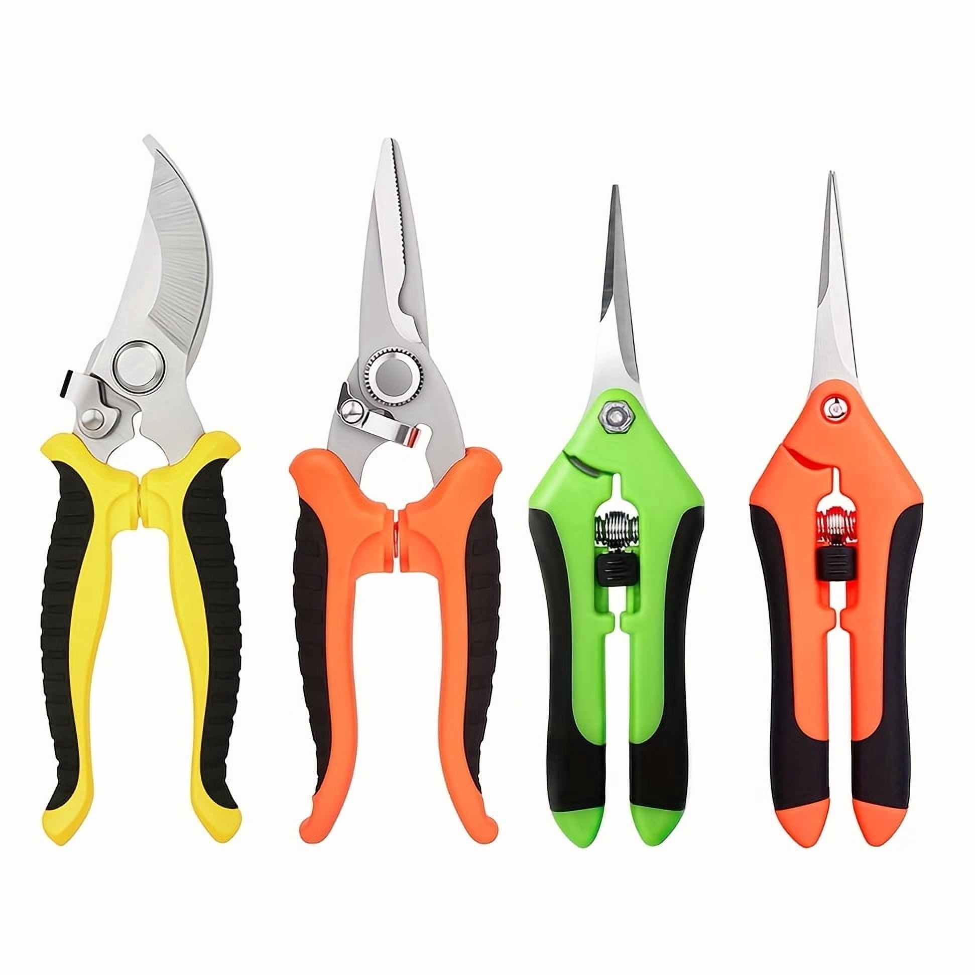 EASTIN 4 Pack Garden Pruning Shears  Stainless Steel Garden Shears  Gardening Shears  Garden Scissors  Garden Clippers  Pruning Snips  Pruning Shears for Gardening Tools