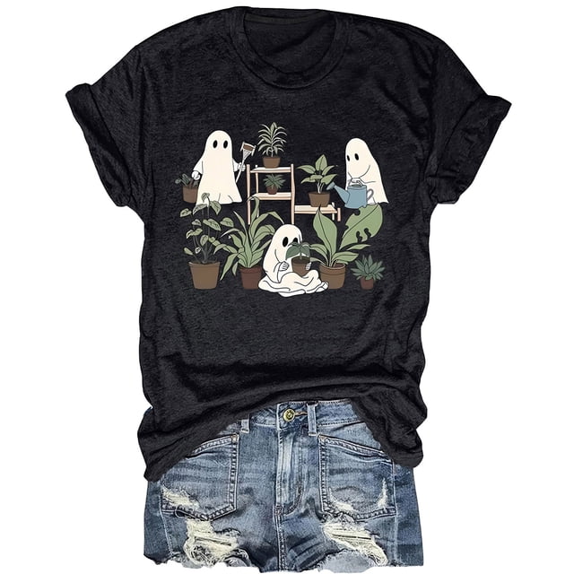LUOGENLI T-shirts pour Femme pour Femmes T-Shirt à Lettres Imprimées Col Rond Décontracté Personnalité Mode T-Shirt à Manches Courtes T-shirts Amusants pour Femmes T-shirts Graphiques Saint-Valentin Noir P