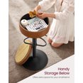 thumbnail image 4 of 360° Swivel Bar Stool, Height Adjustable Barstool with Storage, Synthetic Leather with Stitching, Mid-Century Modern, Kitchen Bar, Brown, 4 of 6