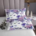 thumbnail image 3 of Erosebridal Purple Flower Coverlet Set Queen, Botanical Floral Bedding Set, Butterfly Room Decor 3 Pieces, 3 of 5