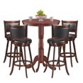 thumbnail image 1 of Costway Ensemble de 5 Tables de Pub Table Ronde de 30 Pieds' Hauteur de Bar et 4 Tabourets de Bar Pivotants, 1 of 10