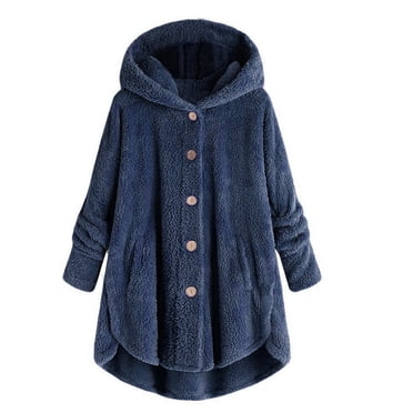 Pisexur Cardigan à Capuche pour Femme Veste Vintage Duveteuse d'Hiver à devant Ouvert Ponchos en Molleton Cape Cape Manteau Manches Longues Pull-Over Grande Taille Haut à Boutons Robe