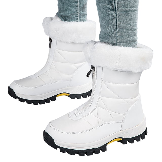 Chaussures pour Femmes Mode Automne Hiver Extérieur Neige Bottes d'Automne pour Femmes en Peluche Épaisses Isolantes Coton Imperméables Tourisme Rural Ski Chaussures Bottes d'Automne en Liquidation