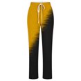 thumbnail image 4 of FAIWAD Straight Leg Linen Pants for Women Drawstring High Waist Long Pants Color Block Loose Trousers with Pockets, 4 of 4