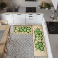 thumbnail image 3 of St Patricks Day Kitchen Decor Mats Set of 2, Non-Slip Absorbent Rug and Door Mats, Lucky Green Shamrock Clover Kitchen Floor Mat 17x29 and 17x47 Inch DM128, 3 of 6