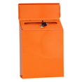 thumbnail image 1 of Iron Vertical Mailbox Hanging Wall Mounted Suggestion Drop Box Secured Paperwork Newspapers Magazines Holder Postbox Case Porch Room , Orange, 1 of 7