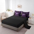 thumbnail image 3 of Erosebridal Purple Racing Car Bedding Sets Full Size, Neon Geometric Comforter Sets with Sheets, Speed Sports Decor, Reversible 7pcs, 3 of 5