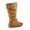 Tan, variant on Zone 70 Women's Comfort Zipper Buckle Slouch Casual Flat Heel Mid Calf Round Toe Boots ( Red, 10)