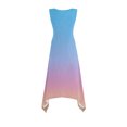 thumbnail image 4 of Ovzne Robes pour Femmes 2025 Robe d'Été Robe Dégradée Sans Manches Col Rond avec Cordon de Serrage Décontractée à Volants Jupe Trapèze Mini Robe d'Été Liquidation, 4 of 7