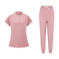 thumbnail image 3 of Ensemble Assorti de Blouses pour Femmes Col Rond Hauts Extensibles avec Poches & Pantalons Cargo Jogger Uniforme de Travail Infirmière, 3 of 5