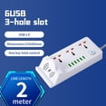thumbnail image 3 of Multi Usb Port Us Standard 110V Two Pin/Three Pin Plug Multifunctional Socket with 6 Usb Ports and Wireless Charging Plugs with Usb Ports, 3 of 8