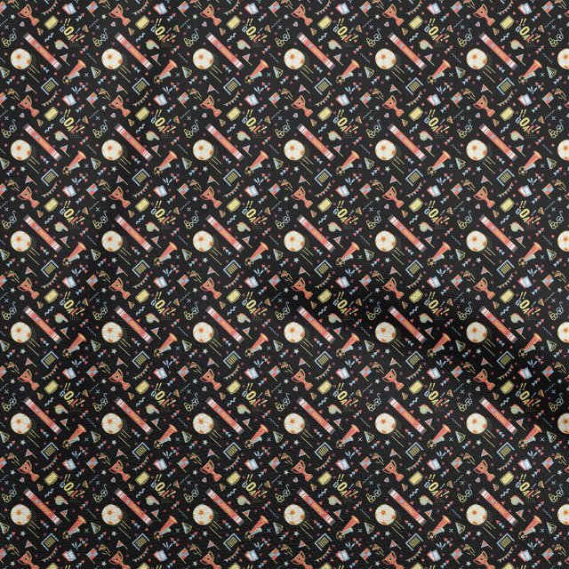 oneOone Rayonne Tissu Noir Sport Matériel de Couture Tissu Imprimé au Mètre 56 Pouces de Large
