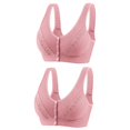 thumbnail image 1 of Plebaso Wireless Front Closure Bras for Women 2 Pack Full Coverage Everyday Bras Push up Comfort Bralettes, 1 of 2