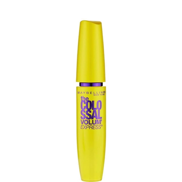 Maybelline New York Volum' Express® The Colossal®, Mascara Lavable, 9,2 ml en tube Jaune avec Texte Violet et Capuchon Profilé, Doté d'Une Formule au Collagène et d'Une Méga Brosse Qui Repulpe Instantanément les Cils pour un volume 9X Sans Grumeaux, Convient aux Porteurs de Lentilles de contact et Testé par des Ophtalmologistes.