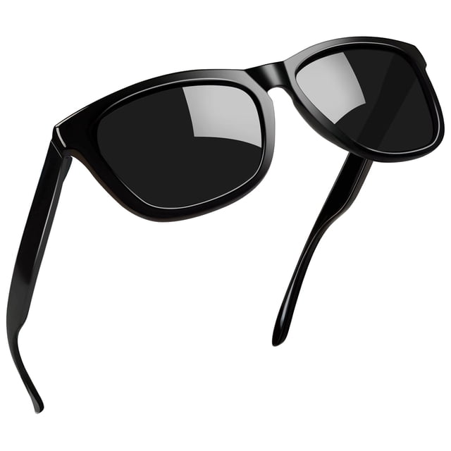 Joopin Polarized Sports Sunglasses pour Femmes Hommes Classiques Rétro Style Designer Teintes (Noir Intense)