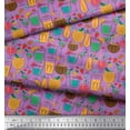 thumbnail image 2 of Soimoi Poly Georgette Fabric Straw,Glass & Coconut Drink Summer Designs Decor Fabric Printed Yard 42 Inch Wide, 2 of 3