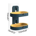 thumbnail image 2 of Kcavykas Clearance Sales Home Storage Organiser Bathroom Sink Soap Box Punch-free Rack Home Wall-mounted Double-layer Soap Box, 2 of 2